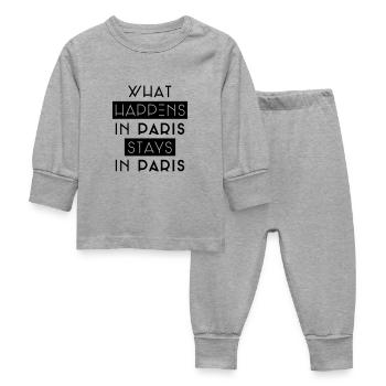 WHAT HAPPENS IN PARIS STAYS IN PARIS - Baby Sleepsuit - heather grey - Front