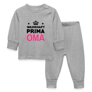 Grandma Gran Oma Grand-Mère Grand Mere - Baby Sleepsuit - heather grey - Front