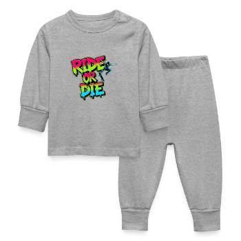 Ride or Die - Skateboard coloré Street Art Design - Pyjama Bébé - gris chiné - Devant
