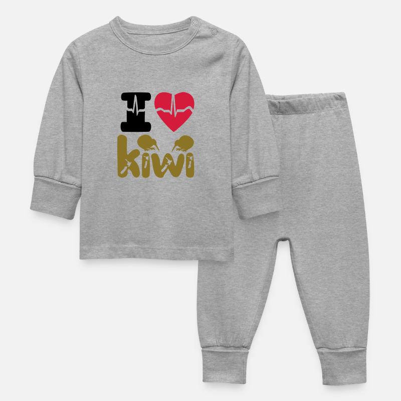 I LOVE KIWI - Pyjama Bébé - gris chiné