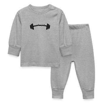 poids bodybuilder - Pyjama Bébé - gris chiné - Devant