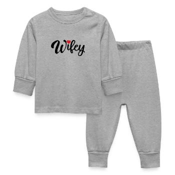 Wifey - Cœur mignon, cadeau pour femme femmes mariées - Pyjama Bébé - gris chiné - Devant