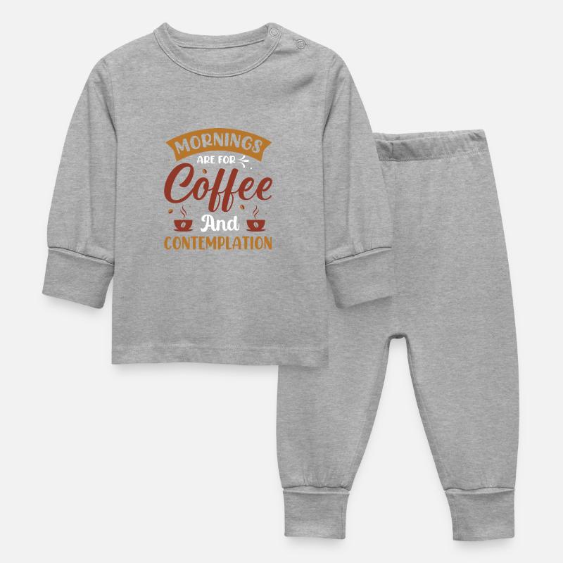 Le matin, c’est pour le café- Kaffee Sprüche - Kaffee - Pyjama Bébé - gris chiné