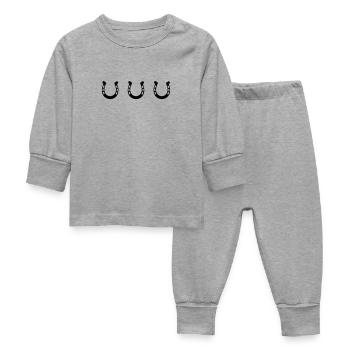 bourrin fer à cheval - Pyjama Bébé - gris chiné - Devant