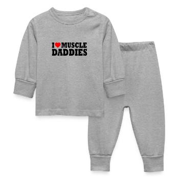 I love muscle daddies - Pyjama Bébé - gris chiné - Devant