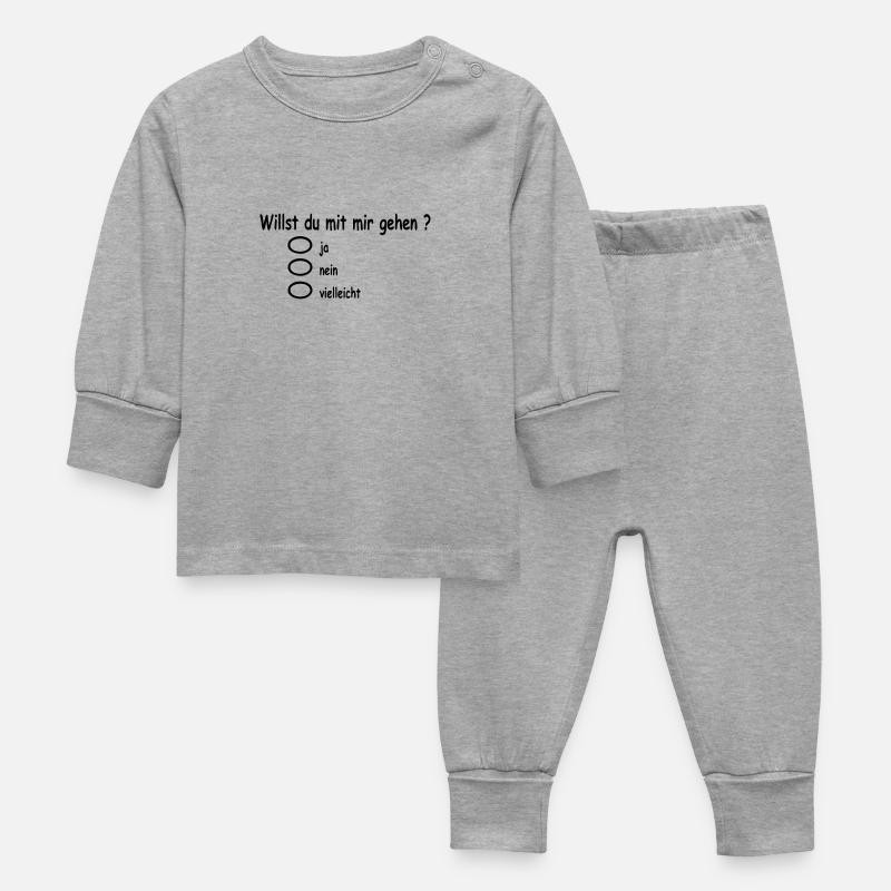 willst_du_mir_gehen - Pyjama Bébé - gris chiné