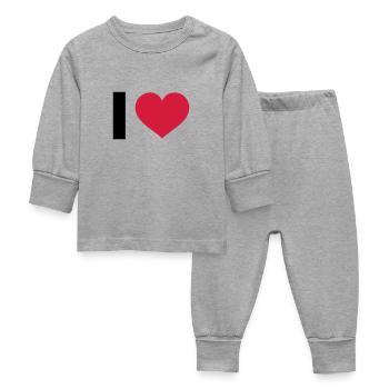 I LOVE - Pyjama Bébé - gris chiné - Devant