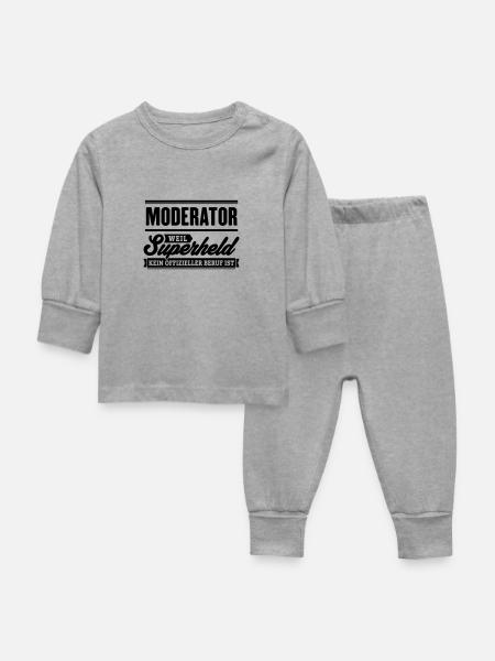 Superheld Moderator - Baby Schlafanzug - Grau meliert