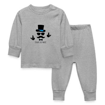équipe marié - Pyjama Bébé - gris chiné - Devant
