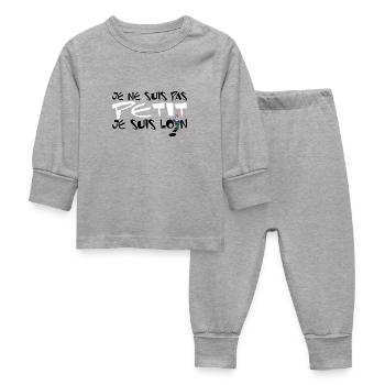 illusion d'optique - Pyjama Bébé - gris chiné - Devant