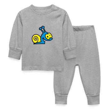 funny snail - 3 - Baby Sleepsuit - heather grey - Front