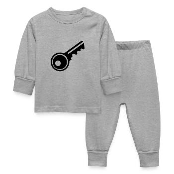 key - Baby Sleepsuit - heather grey - Front