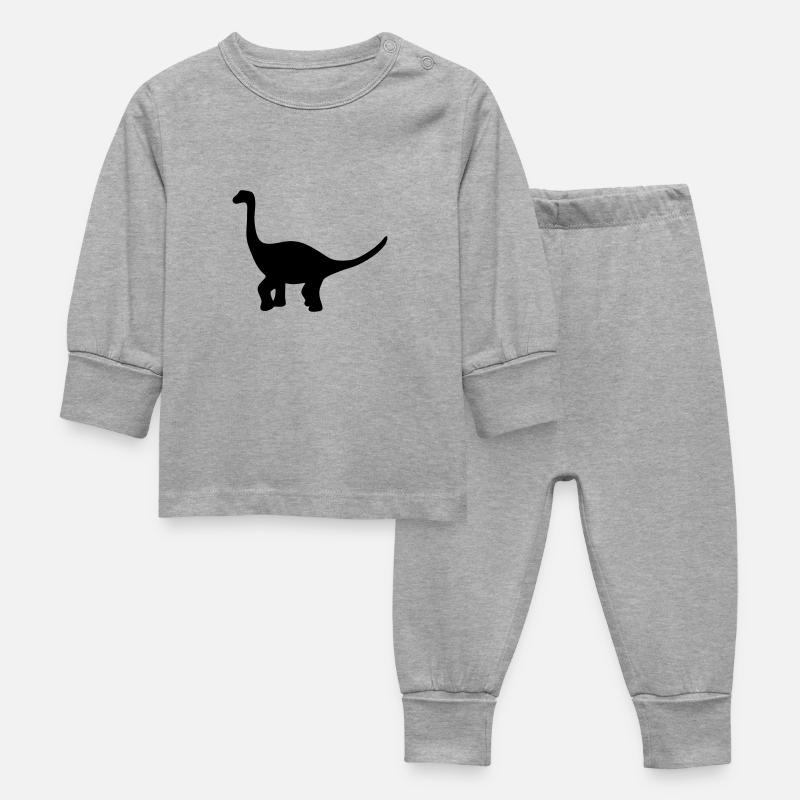 Dinosaurier Brachiosaurus Geschenk - Baby Schlafanzug - Grau meliert