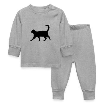 Silhouette de chat classique - Pyjama Bébé - gris chiné - Devant