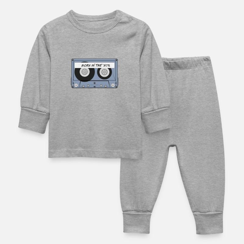 né dans les années 80 - Pyjama Bébé - gris chiné