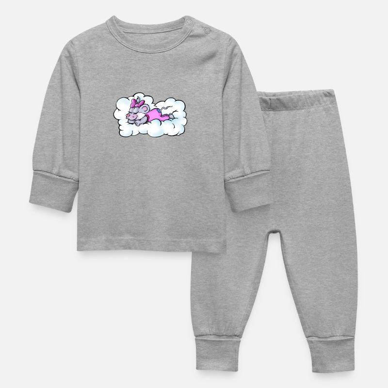 nuages souris - Pyjama Bébé - gris chiné