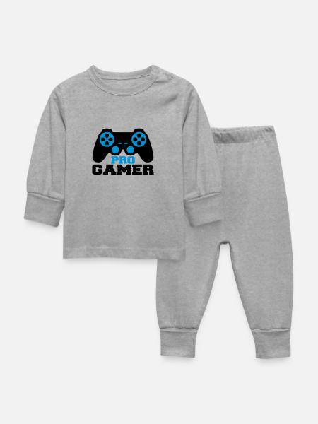 Pro Gamer Logo - Baby Schlafanzug - Grau meliert