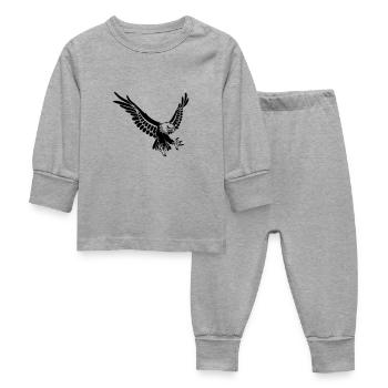 eagle - Baby Schlafanzug - Grau meliert - Vorne