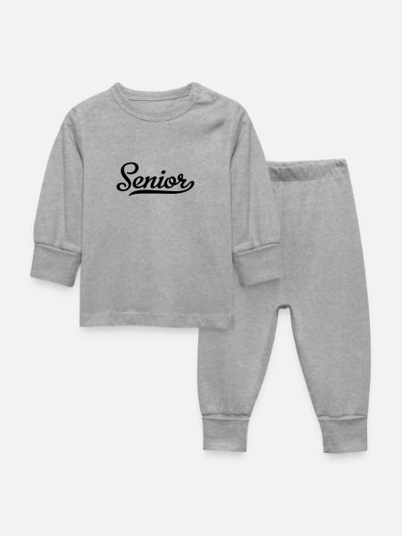 Senior - Baby Schlafanzug - Grau meliert