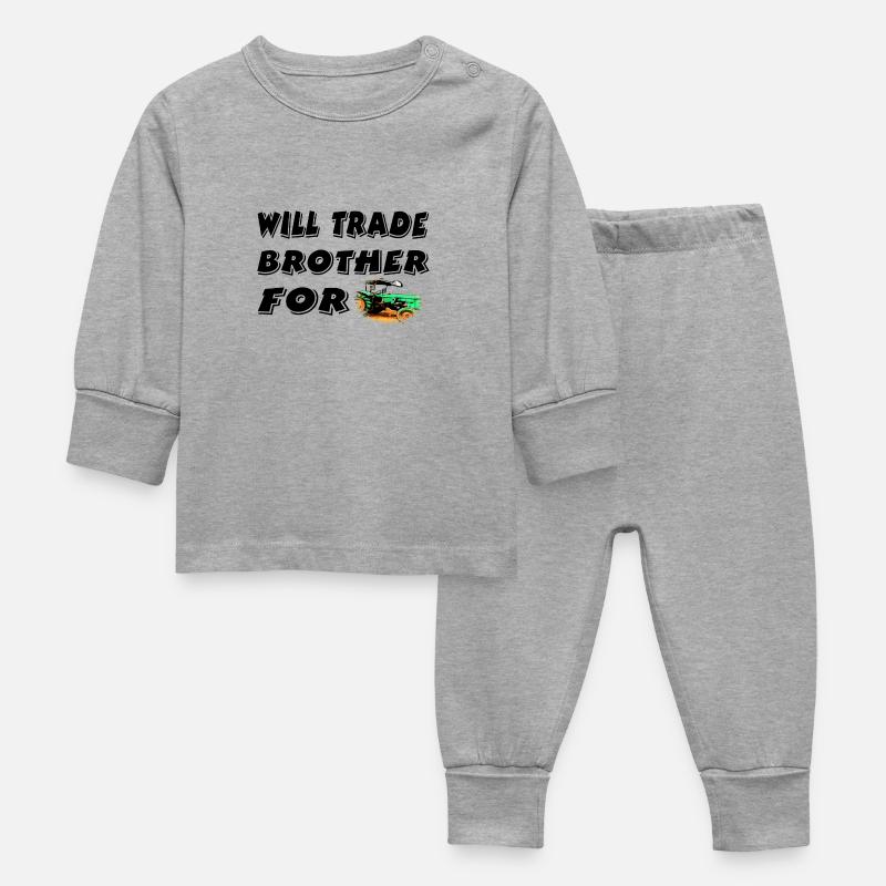 Tracteur - Pyjama Bébé - gris chiné