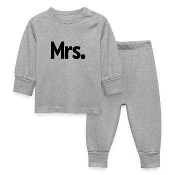 Mme Matching Couple Fiançailles Mariage Lune de miel - Pyjama Bébé - gris chiné - Devant