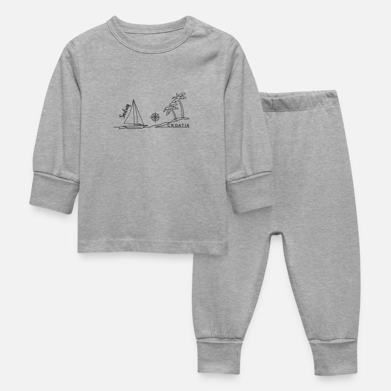 Sailing Crew Croatia - Baby Schlafanzug - Grau meliert