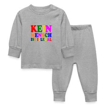 Kein mensch ist illegal - Baby Schlafanzug - Grau meliert - Vorne