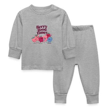 Berry Good Times Beeren Rote Früchte - Baby Schlafanzug - Grau meliert - Vorne
