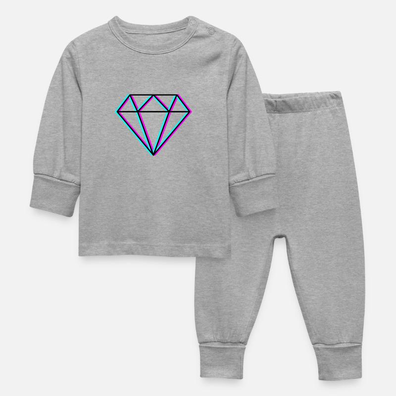 Diamant - Design néon - Pyjama Bébé - gris chiné