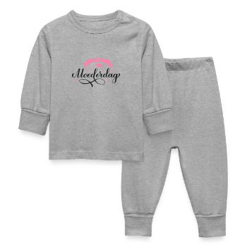 Fijne Moederdag Motief - Baby Sleepsuit - heather grey - Front