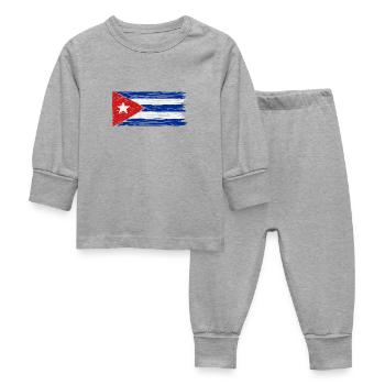 Drapeau de Cuba - Pyjama Bébé - gris chiné - Devant