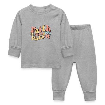 Faith It Till You Make It - Baby Schlafanzug - Grau meliert - Vorne