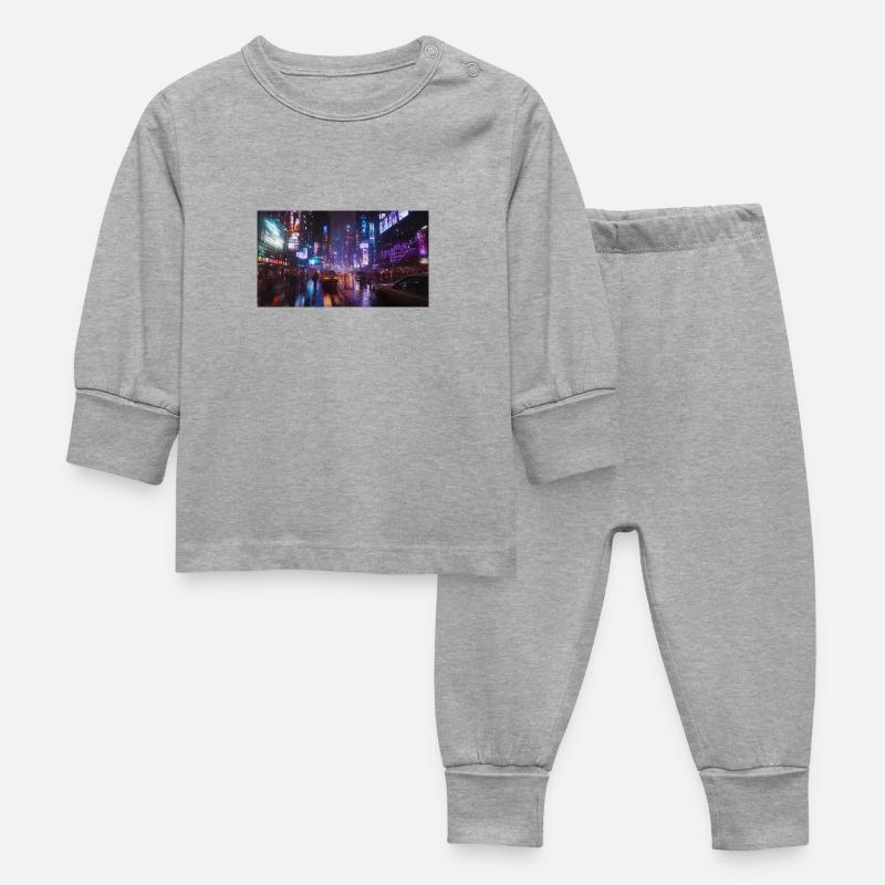 Cyberpunk City2 - Pyjama Bébé - gris chiné