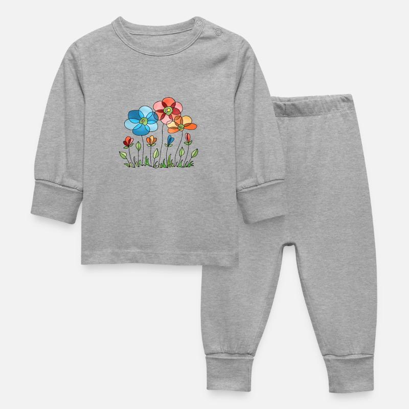 Fleur - Pyjama Bébé - gris chiné