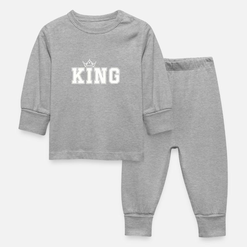 Roi - Pyjama Bébé - gris chiné