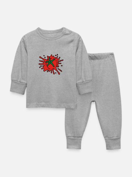 smashed tomato - Baby Schlafanzug - Grau meliert