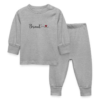 Braut - Baby Schlafanzug - Grau meliert - Vorne