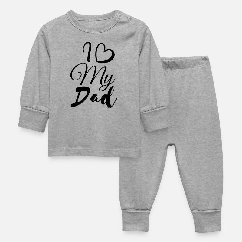 j'aime mon père - Pyjama Bébé - gris chiné
