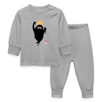 iLoveME - Baby Schlafanzug - Grau meliert - Vorne