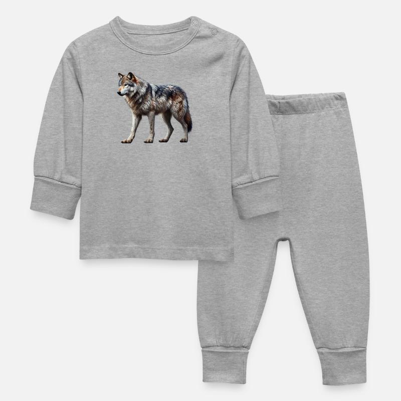 Loup - Pyjama Bébé - gris chiné