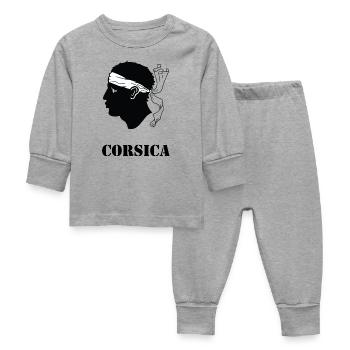 Korsika! - Baby Schlafanzug - Grau meliert - Vorne
