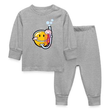 Smiley Snorkeling - Baby Sleepsuit - heather grey - Front
