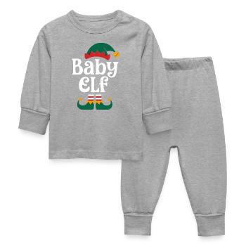 BABY ELF LUSTIGER PASSENDER WEIHNACHTSPYJAMA - Baby Schlafanzug - Grau meliert - Vorne