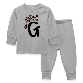 Lettre g motifs léopard - Pyjama Bébé - gris chiné - Devant