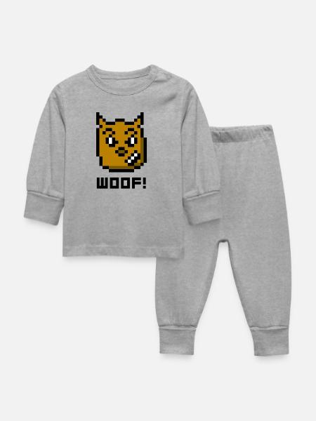 WOOF! - Baby Schlafanzug - Grau meliert