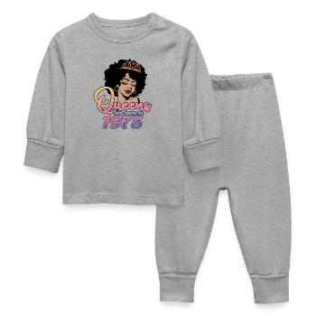 Les reines sont nées en 1975 - 47e anniversaire pour les femmes - Pyjama Bébé - gris chiné - Devant