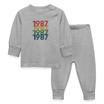 Cool Retro 1987, 35 ans, cadeau de 35e anniversaire - Pyjama Bébé - gris chiné - Devant