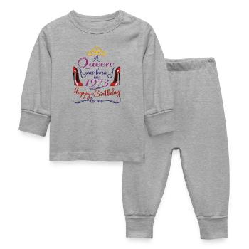 Une reine est née en 1973 - 50 ans anniversaire - Pyjama Bébé - gris chiné - Devant