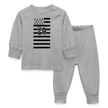29 Breton department flag finistere - Baby Sleepsuit - heather grey - Front