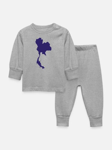 Thailand - Baby Schlafanzug - Grau meliert